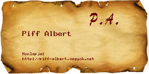 Piff Albert névjegykártya
